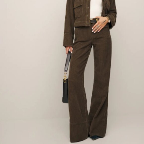 Reformation Pants - Reformation Penney High Rise Relaxed Flare Corduroy Pants - 24